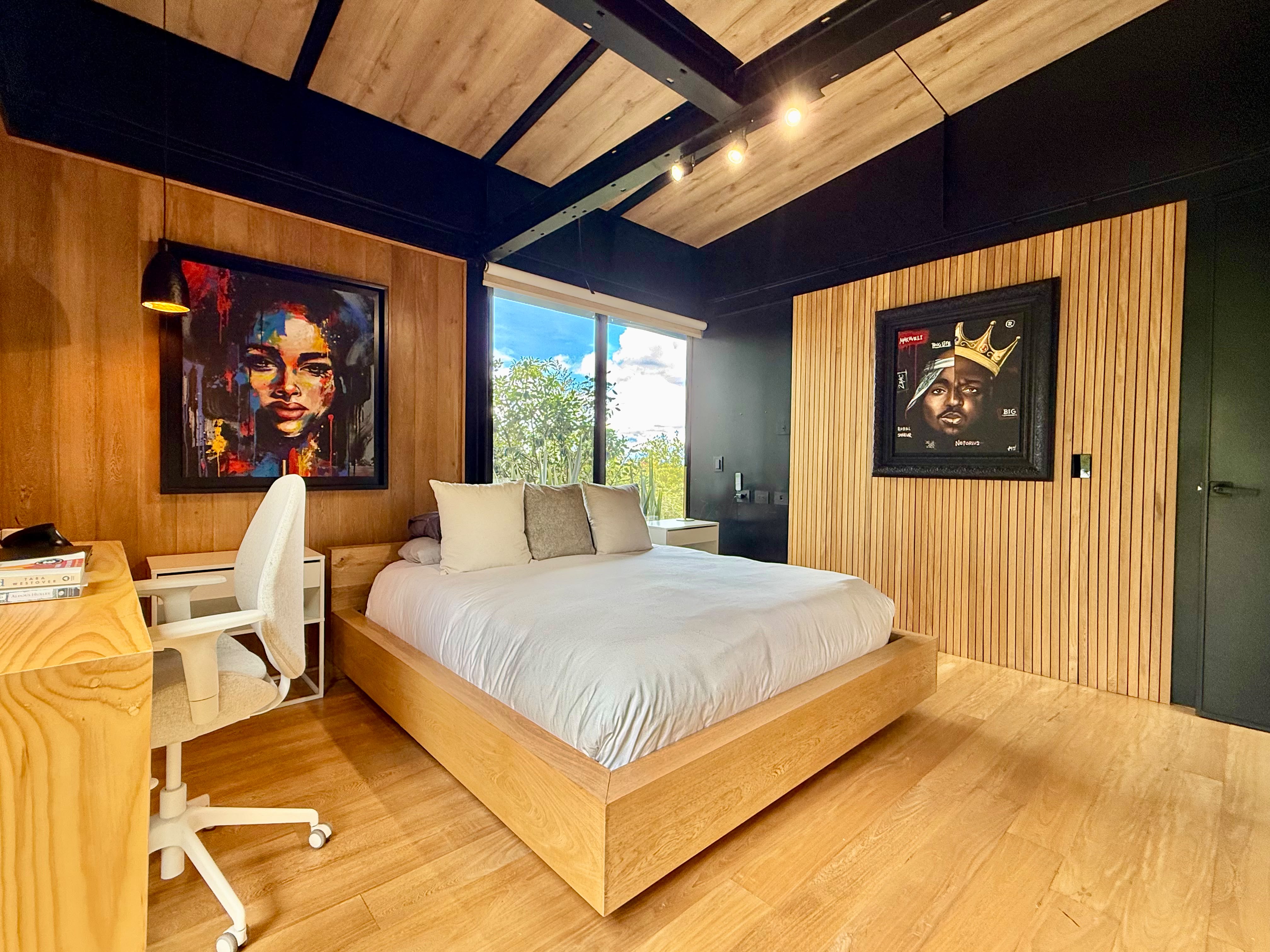 Furnished guest bedroom at Casa Las Palmas