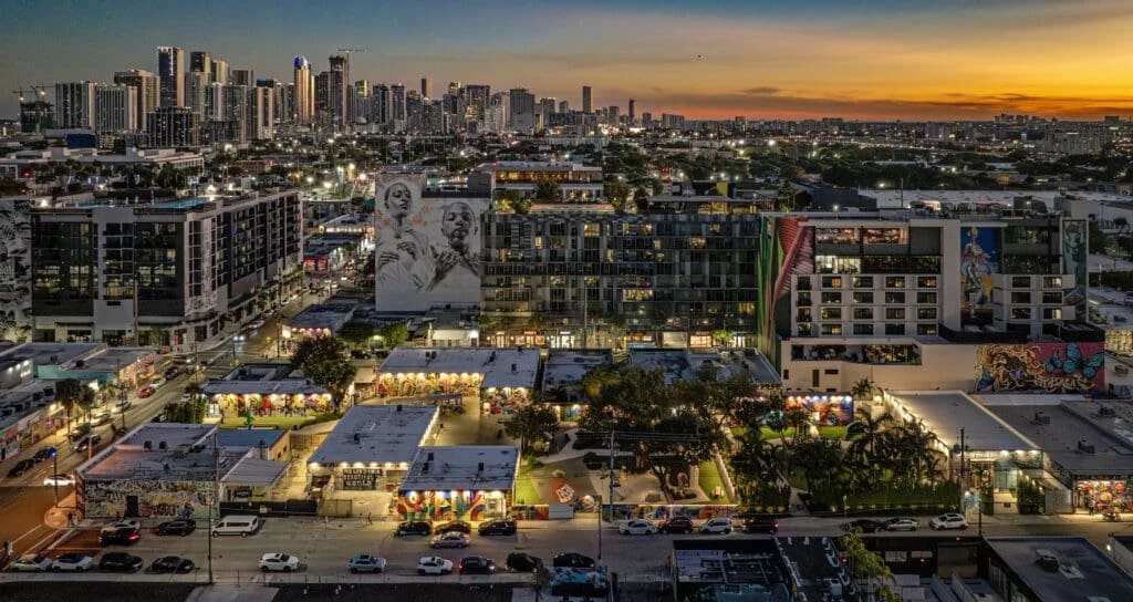 Wynwood neighborhood at dusk